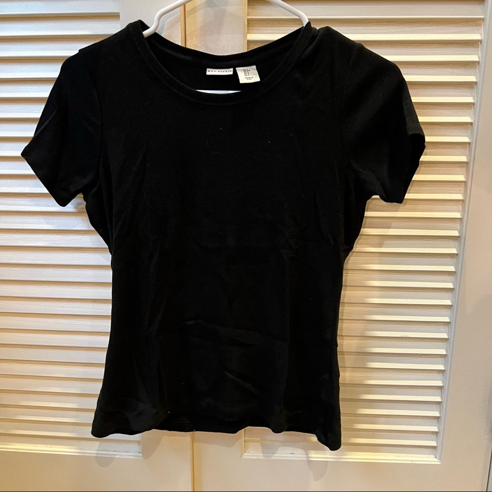 Basic Black Ribbed Tee